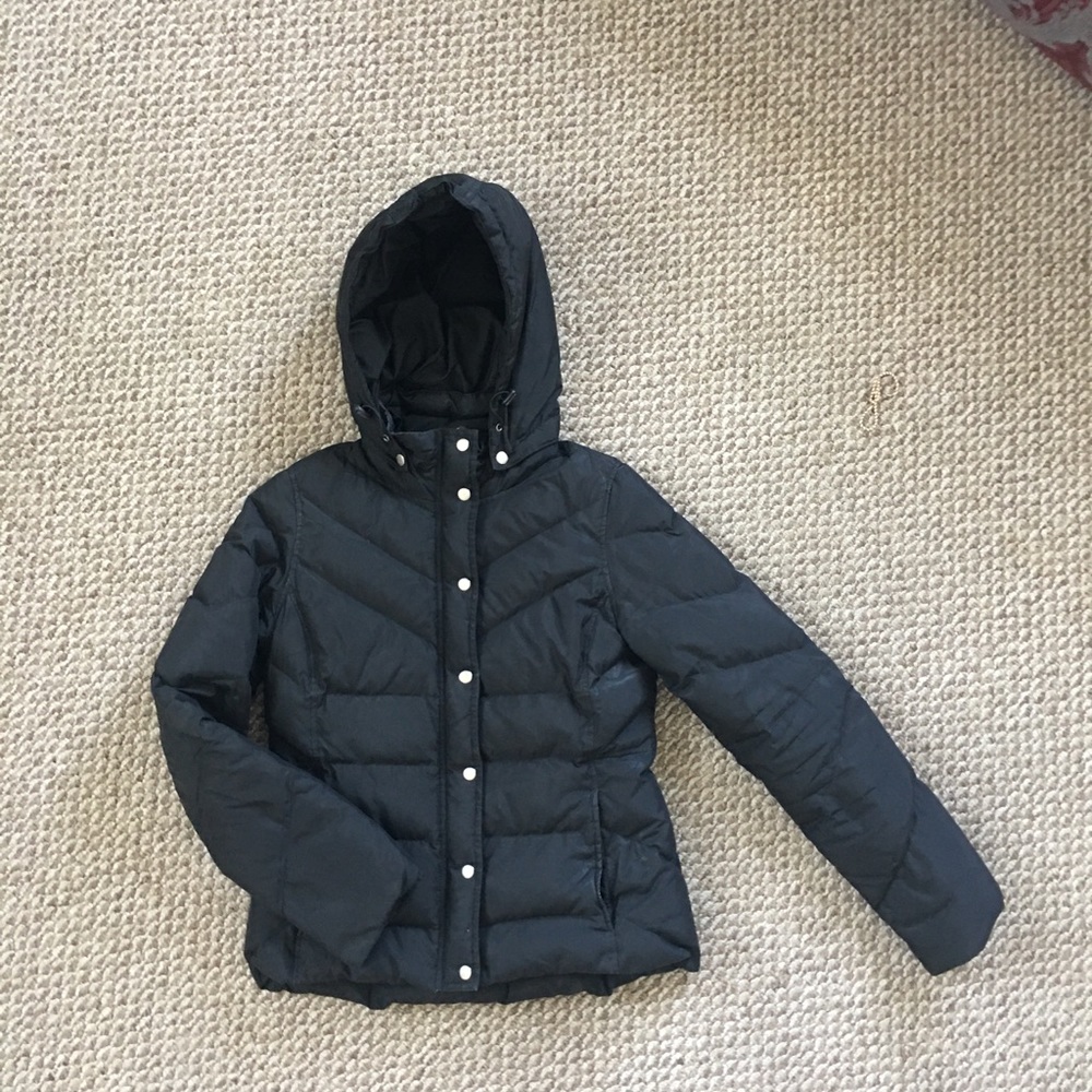 J.Crew black puffer coat size M
